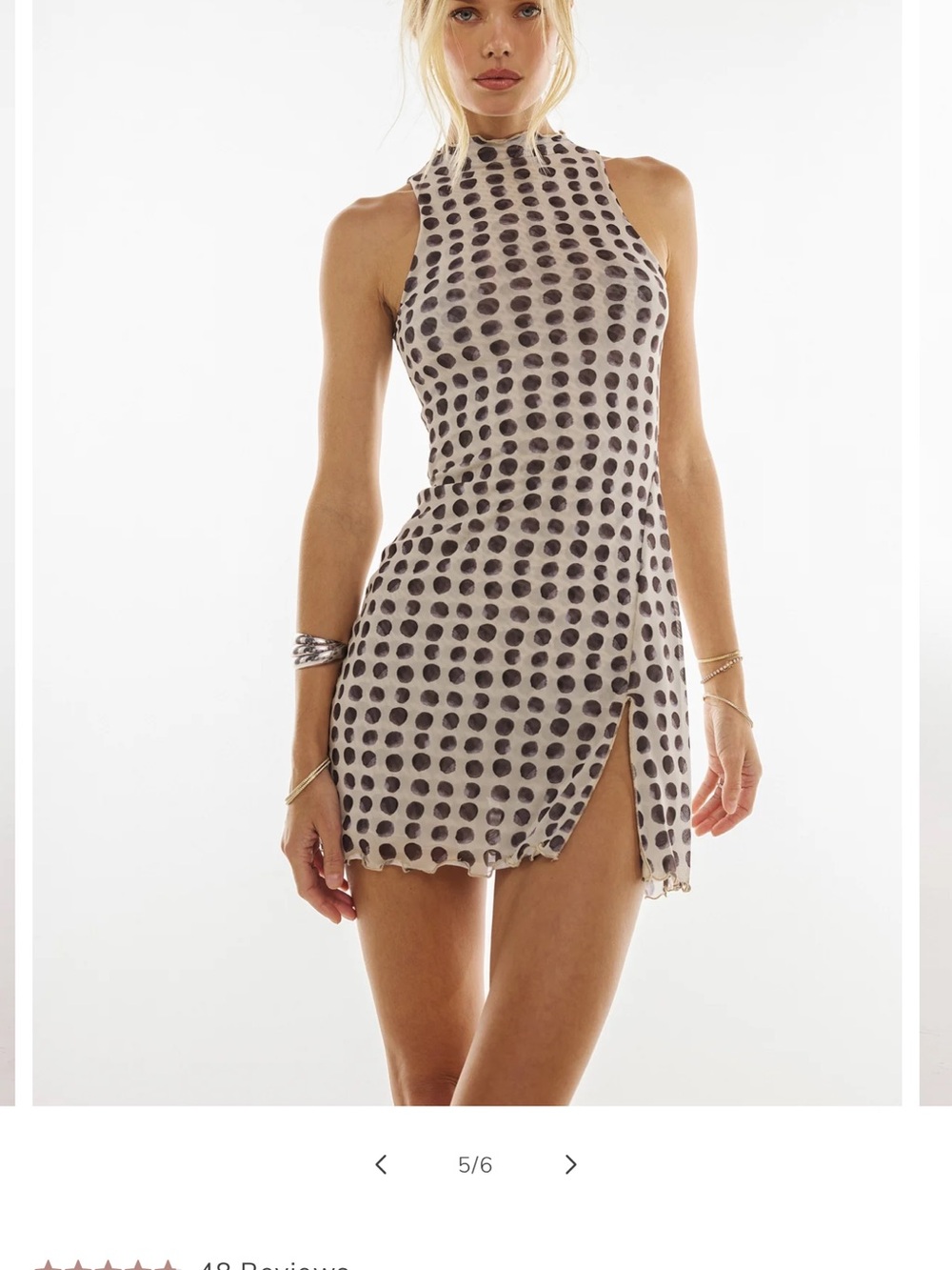 RESA Cream Mini Dress with Black Polka Dots